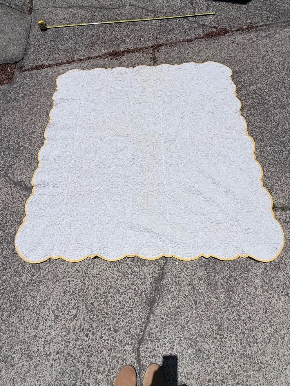 Vintage Company Store Dbl Wedding Ring Quilt with Pastel Patchwork 73x82 Queen